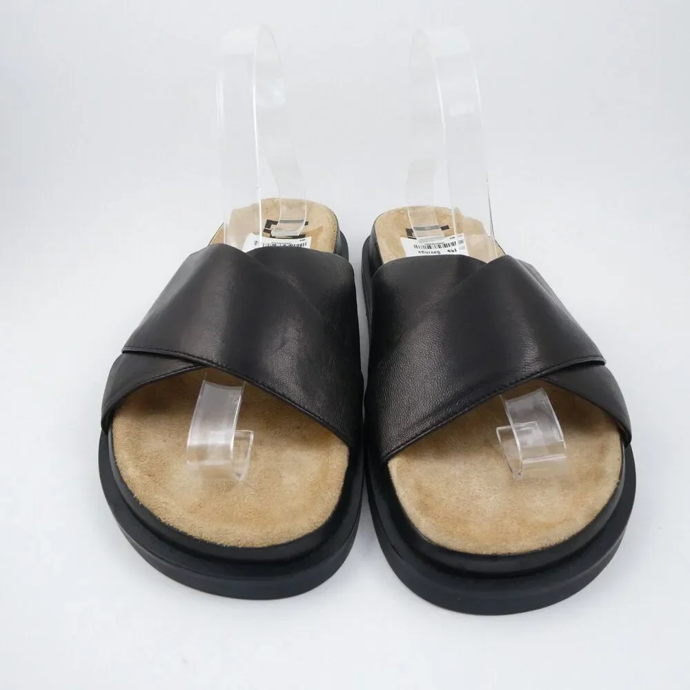LABUCQ Mo Slide Black Nappa Cross Sandals Women's Sz US:7.5 - EU:38 Retail $350